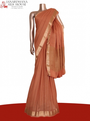 Pure Checks Zari Georgette Silk Saree